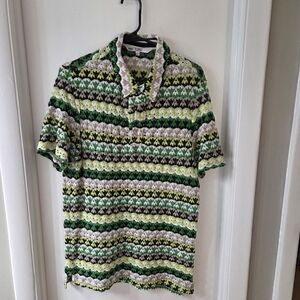 Stylish Multicolor Patterned Polo Shirt